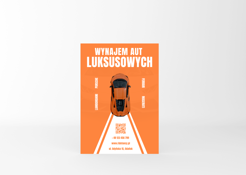 Nowoczesna ulotka jednostronna dla branży samochodowej 